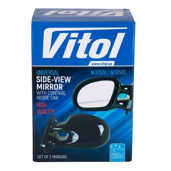 Зеркала автомобильные боковые Vitol ЗБ 3252A BLACK, на ВАЗ 2101, 2103, 2106, черные, комплект 2шт ЗБ 3252A BLACK фото