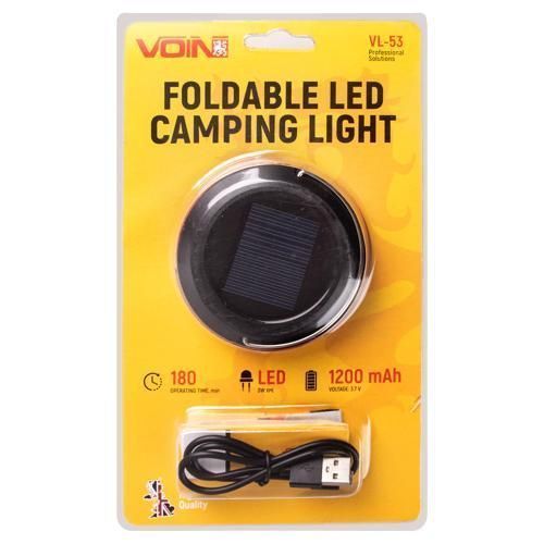 Фонарь для кемпинга VOIN VL-53, 3W Power Bank 1200m Ah/сон. панель/складной VL-53 фото