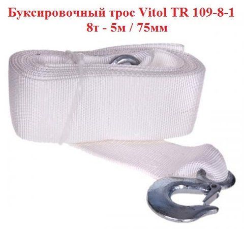 Буксирувальний трос Vitol ТR 109-8-1, 8т, 5м/75мм, гак ТР-109-8-1 фото