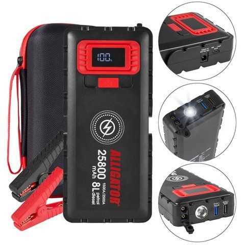 Пусковое устройство Alligator Jump Starter JS848 1500A/2500A 25800mAh со Smart-клемами и беспроводной зарядкой JS848 фото