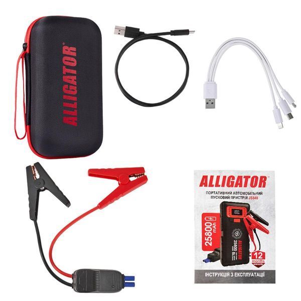 Пусковое устройство Alligator JS843 Jump Starter 800A/1600A 20000mAh со Smart-клеммами JS843 фото
