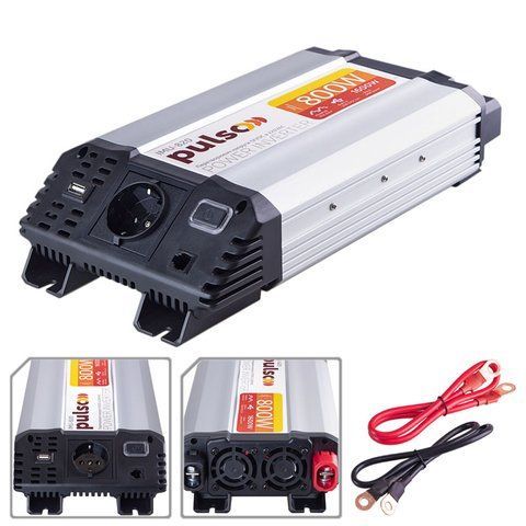 Автомобильный инвертор Pulso IMU820, 800W 12В-220В IMU-820 фото