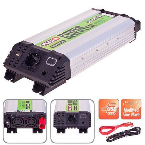 Преобразователь напряжения 12V-220V 1500W USB-5VDC2.0A PULSO IMU-1520 IMU-1520 фото