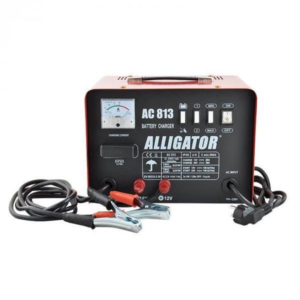 Пуско-зарядное устройство для автомобильного аккумулятора Alligator AC813, 12-24V, 45A, пуск -140A AC813 фото