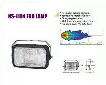 Автомобільна протитуманна фара Sirius NS-1184 B-C, Цоколь H3, 12В, 55W, 169х100мм 1шт NS-1184B-C фото