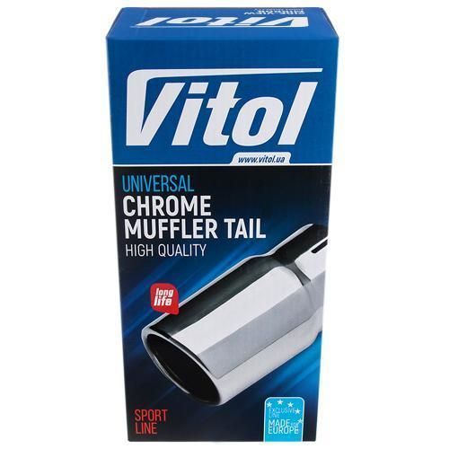 Насадка на глушитель Vitol НГ-1017-ВК, внутр.d 76мм на трубу 50-72мм, прямая одинарная НГ-1017-BK фото
