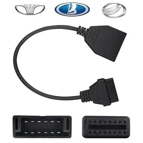 Перехідник GM 12 PIN - OBD2 16 PIN, для ELM327, для ВАЗ, ЗАЗ, Daewoo, GM12 фото