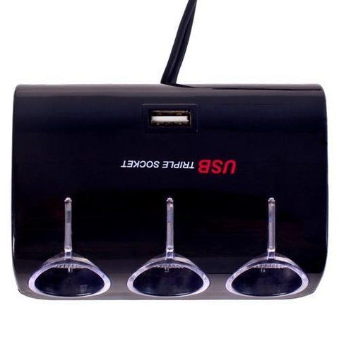Подовжувач прикурювача 3 виходи + 1USB 1А 12-24V VOIN SC-3073 SC-3073 фото